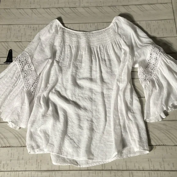 J/M Sportswear by Cato, Boho Top, White, Medium, NWT - Picture 2 of 9